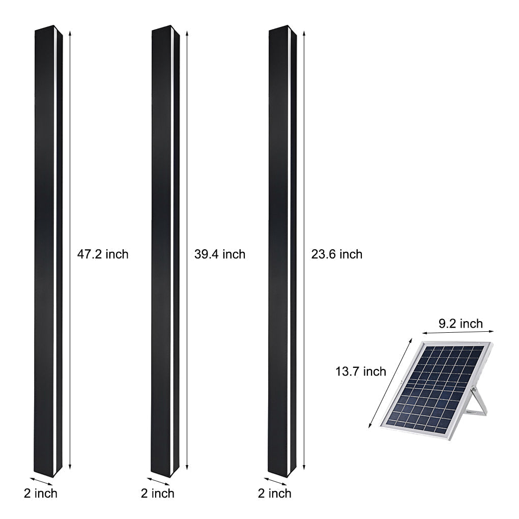 Clean-Lined Long Strip LED Waterproof Black Contemporary Solar Wall Light, Wall Sconce, detail 8