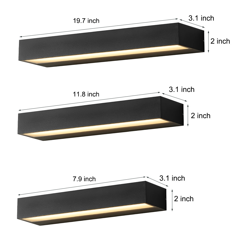 Clean-Lined Strip Waterproof LED Black Contemporary Exterior Wall Washer Light, Outdoor Wall Light, detail 10