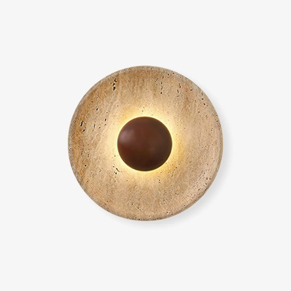 Halo Travertine Wall Light, Hardwired Wall Sconce, detail 12