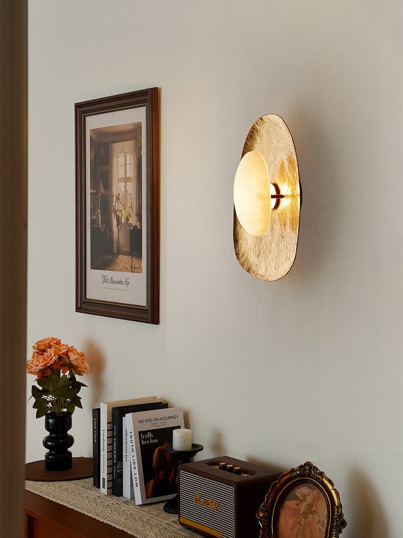 Haloform Aurea Alabaster Wall Light, Hardwired Wall Sconce, detail 8