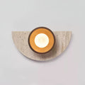 Halvora Wall Light, Hardwired Wall Sconce, Yellow Travertine, Dia 20cm x H 35cm