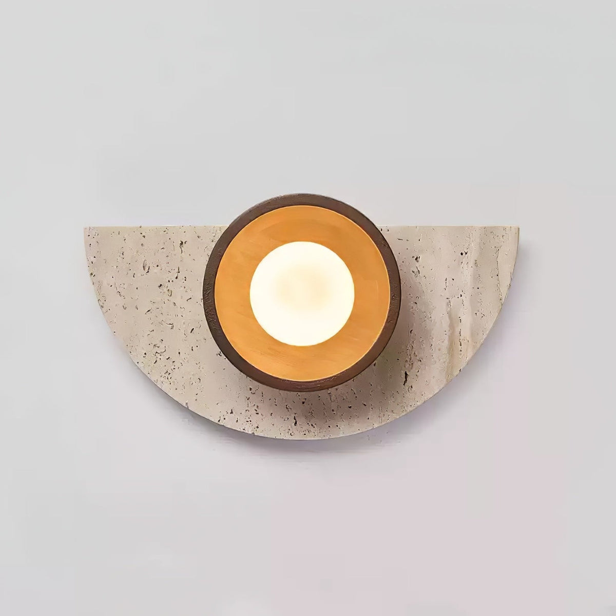 Halvora Wall Light, Hardwired Wall Sconce, Yellow Travertine, Dia 20cm x H 35cm