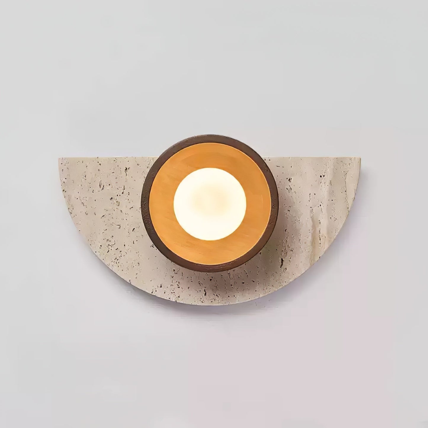 Halvora Wall Light, Hardwired Wall Sconce, Yellow Travertine, Dia 20cm x H 35cm