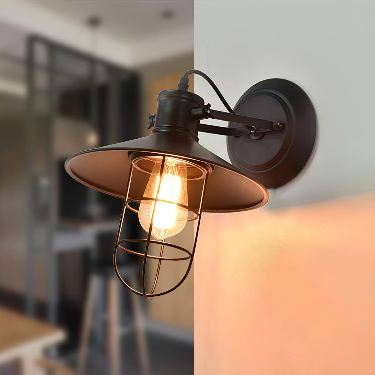 Harbour Industrial Wall Light, Hardwired Wall Sconce, detail 3