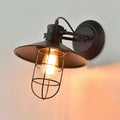 Harbour Industrial Wall Light, Hardwired Wall Sconce, Metal, Dia 27cm x H 25cm