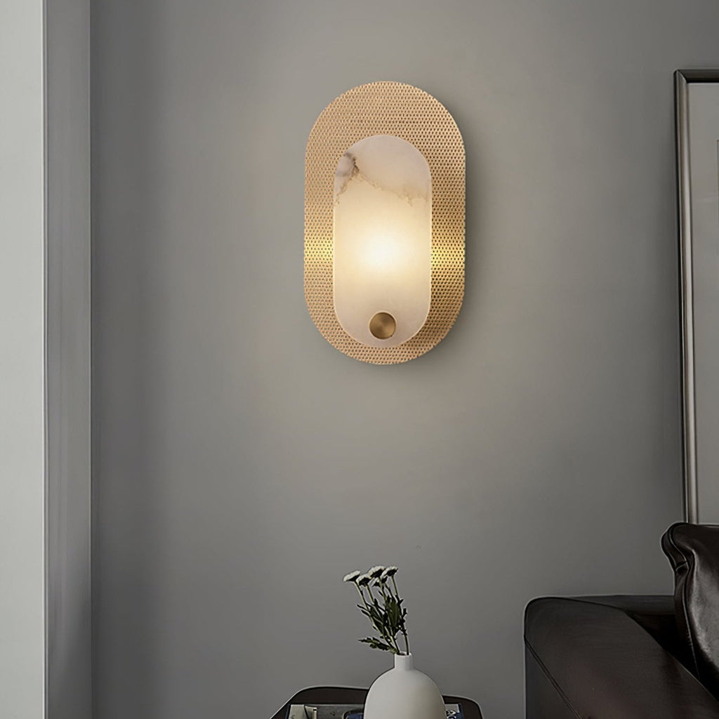 Harlan Alabaster Wall Light, Hardwired Wall Sconce, detail 8