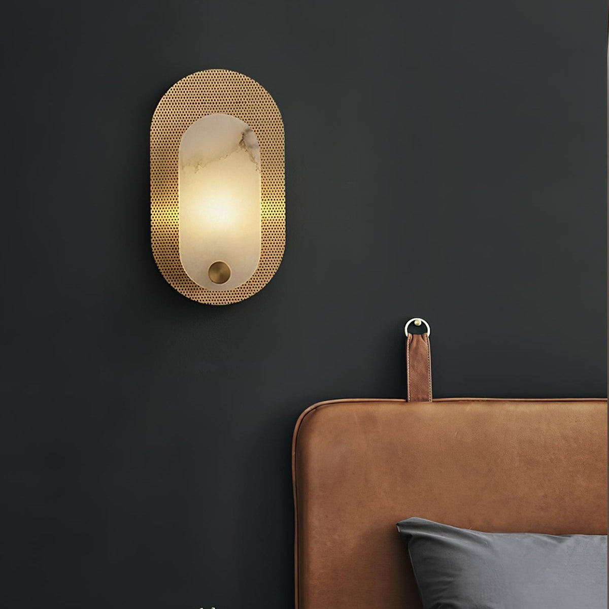 Harlan Alabaster Wall Light, Hardwired Wall Sconce, detail 9