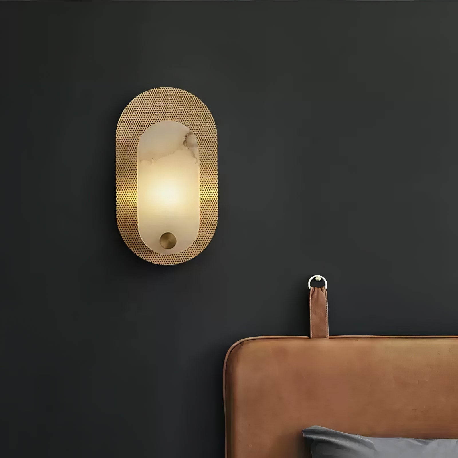 Harlan Alabaster Wall Light, Hardwired Wall Sconce, detail 2