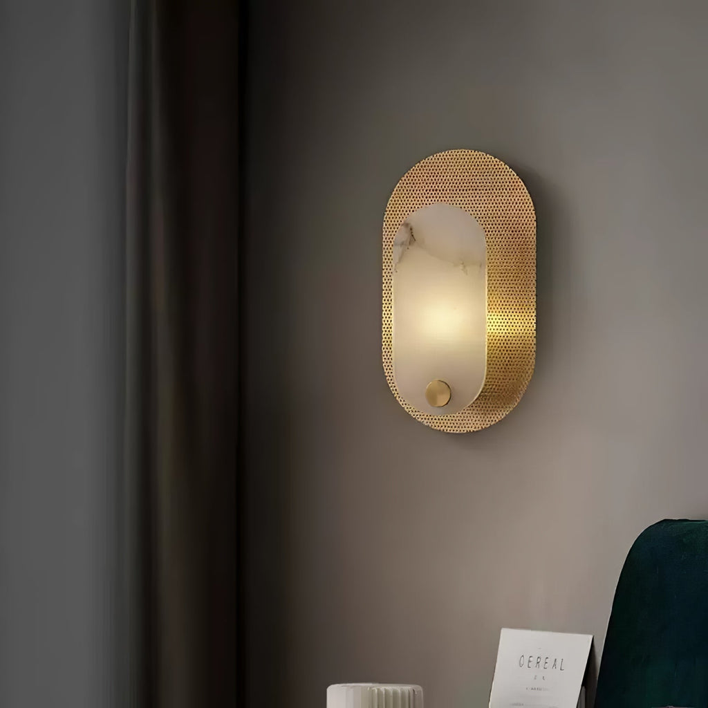 Harlan Alabaster Wall Light, Hardwired Wall Sconce, detail 4