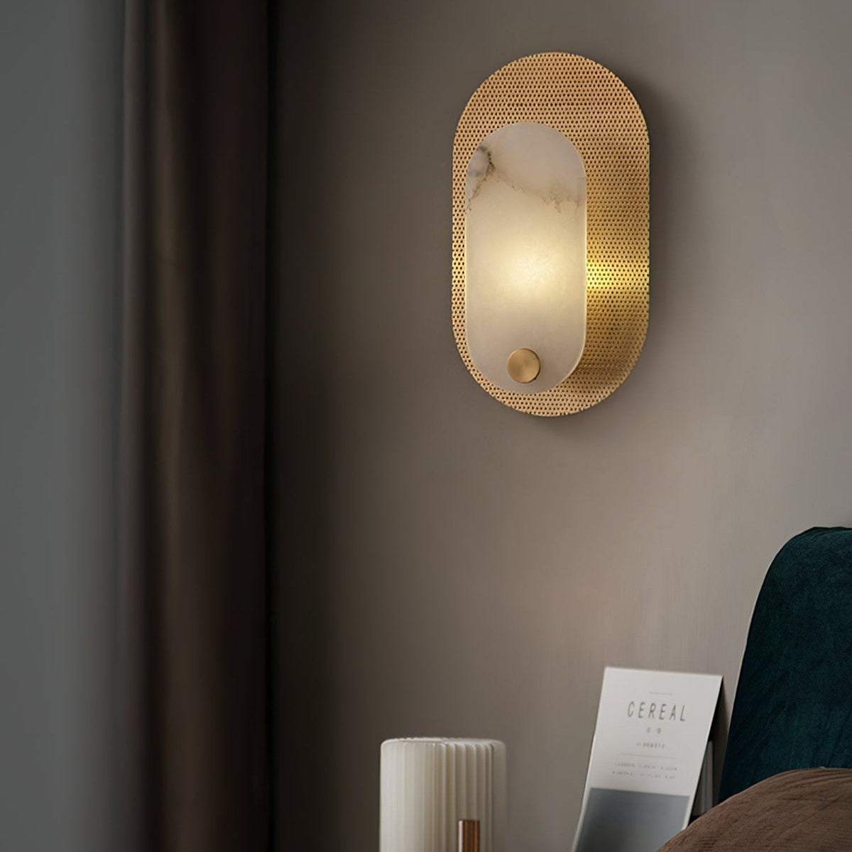 Harlan Alabaster Wall Light, Hardwired Wall Sconce, detail 5