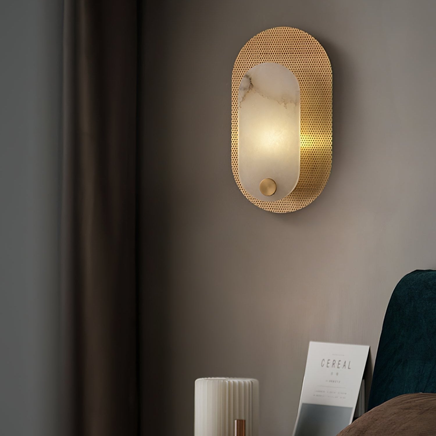 Harlan Alabaster Wall Light, Hardwired Wall Sconce, detail 5