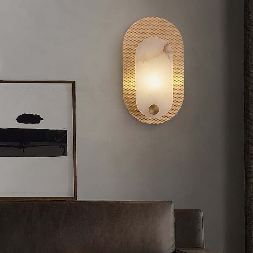 Harlan Alabaster Wall Light, Hardwired Wall Sconce, detail 7