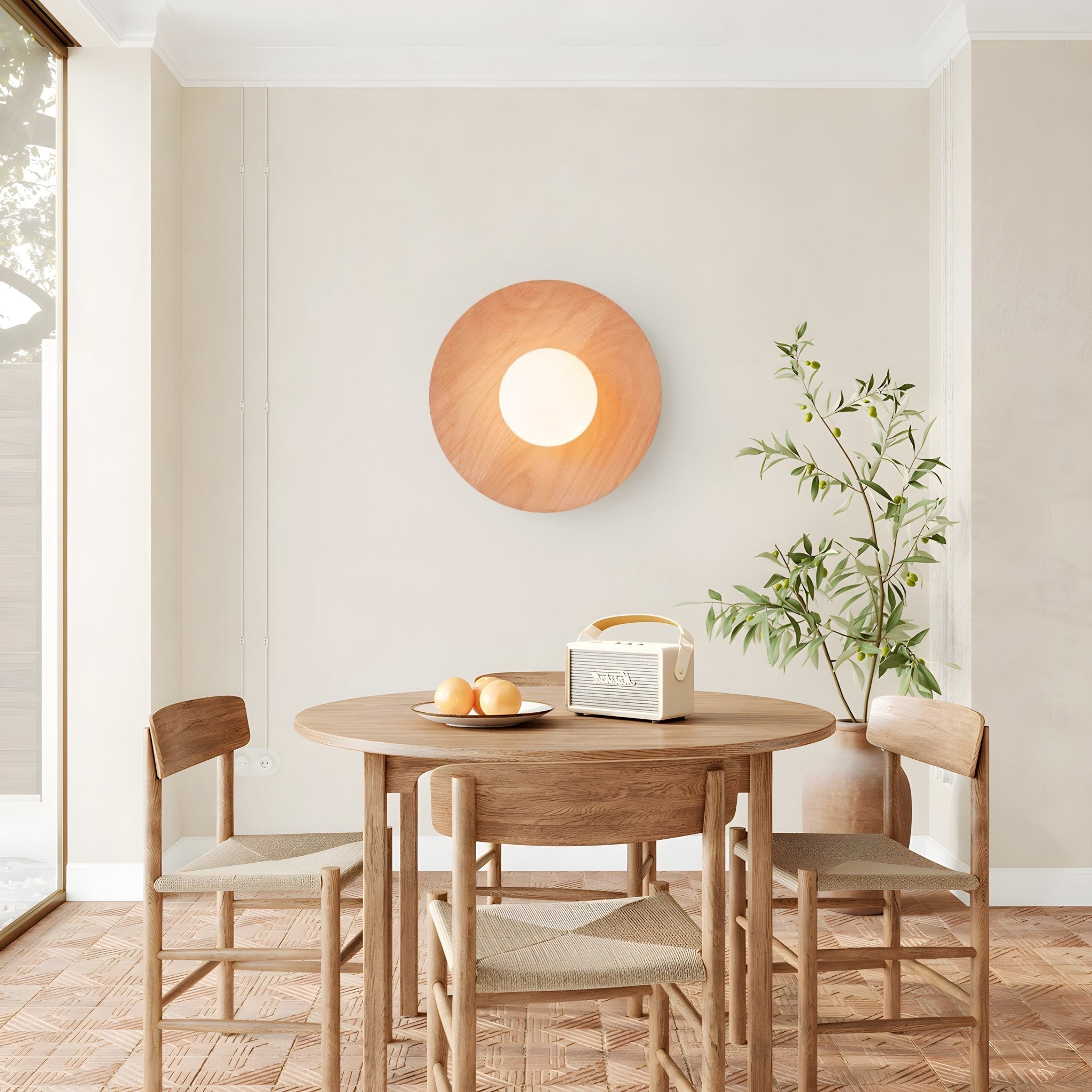 Harmonia Wooden Wall Light, Hardwired Wall Sconce, detail 2