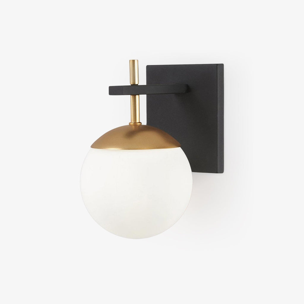 Harmony Globe Wall Light, Hardwired Wall Sconce, Metal, Dia 15cm x W 20cm x H 25cm