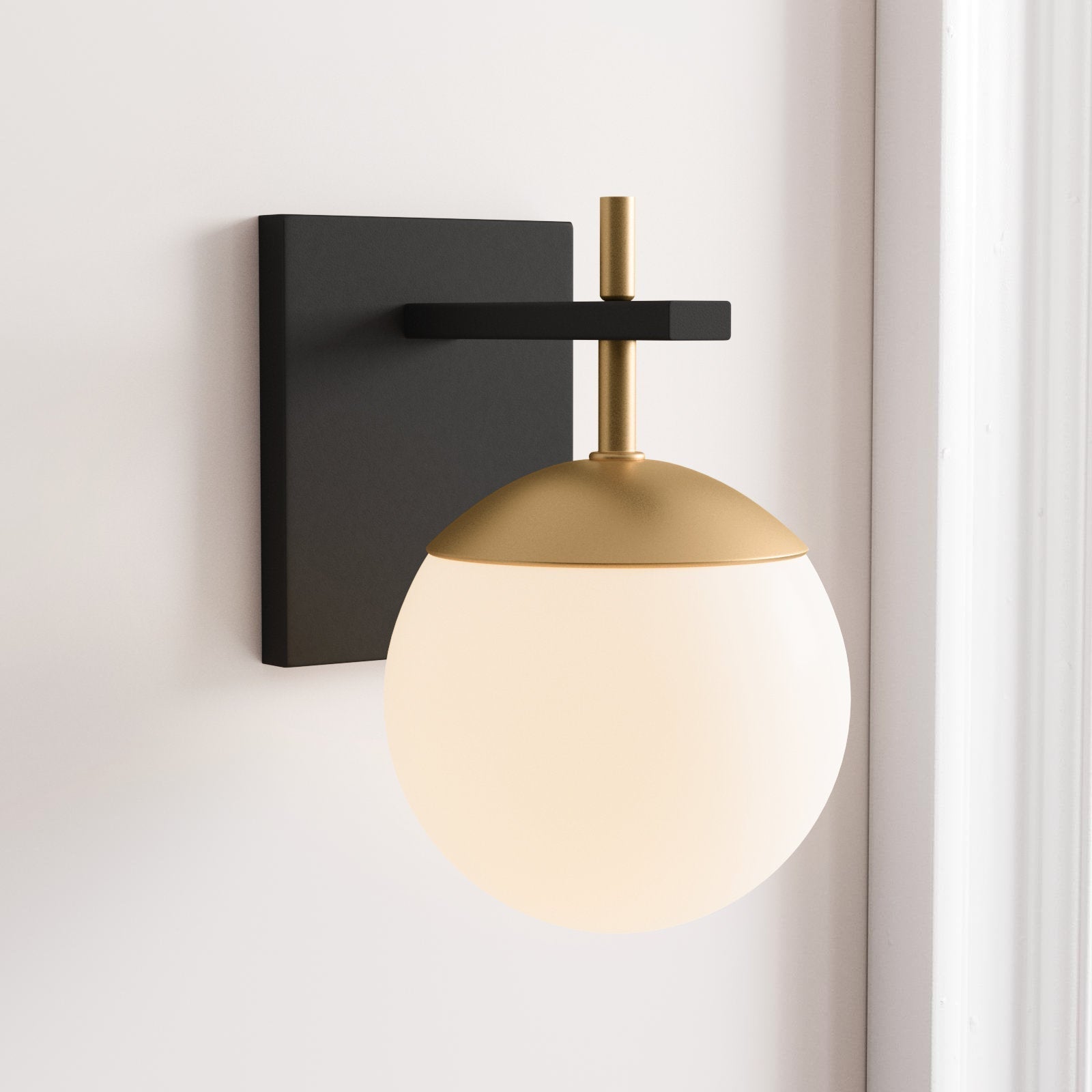 Harmony Globe Wall Light, Hardwired Wall Sconce, detail 2
