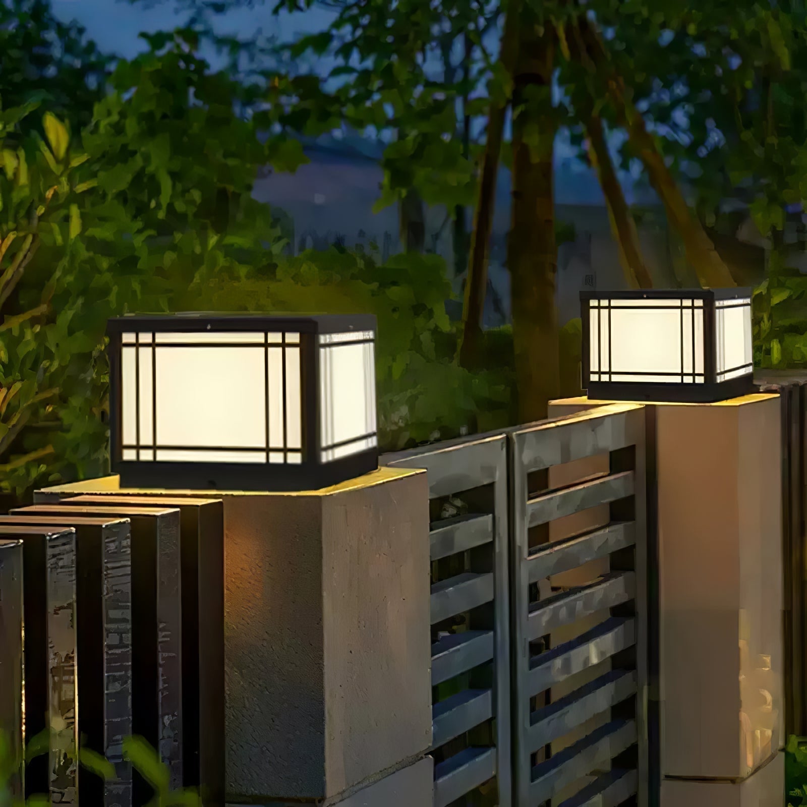 Harrison Solar Cube Garden Light Exterior Lamp, Outdoor Wall Light, detail 4