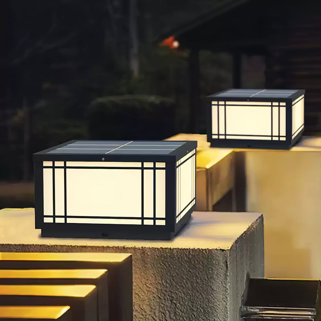 Harrison Solar Cube Garden Light Exterior Lamp, Outdoor Wall Light, detail 2