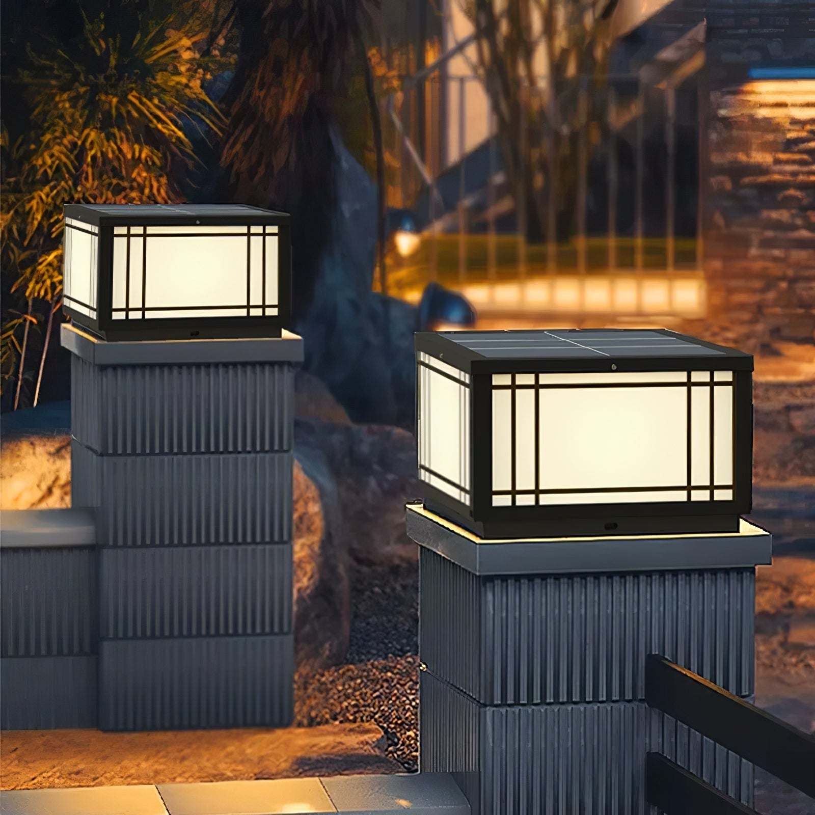 Harrison Solar Cube Garden Light Exterior Lamp, Outdoor Wall Light, detail 3