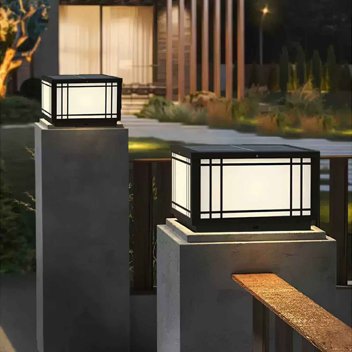 Harrison Solar Cube Garden Light Exterior Lamp, Outdoor Wall Light, detail 7