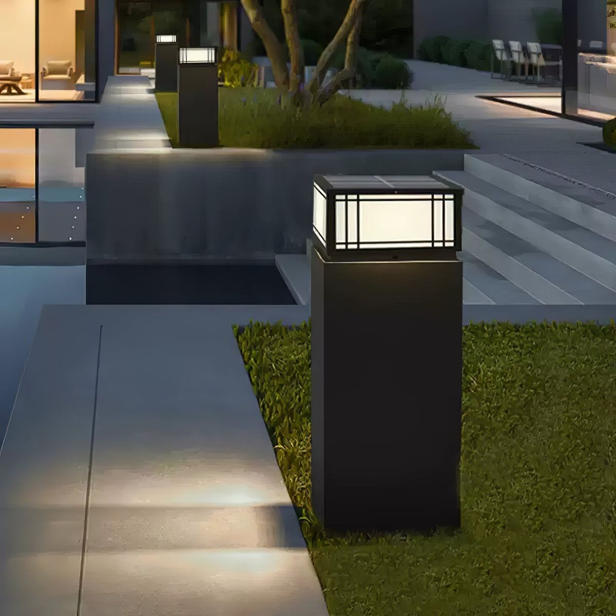 Harrison Solar Cube Garden Light Exterior Lamp, Outdoor Wall Light, detail 8