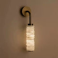 Helix Alabaster Wall Light, Hardwired Wall Sconce, Metal, Dia 8.5cm x W 15cm x H 45cm