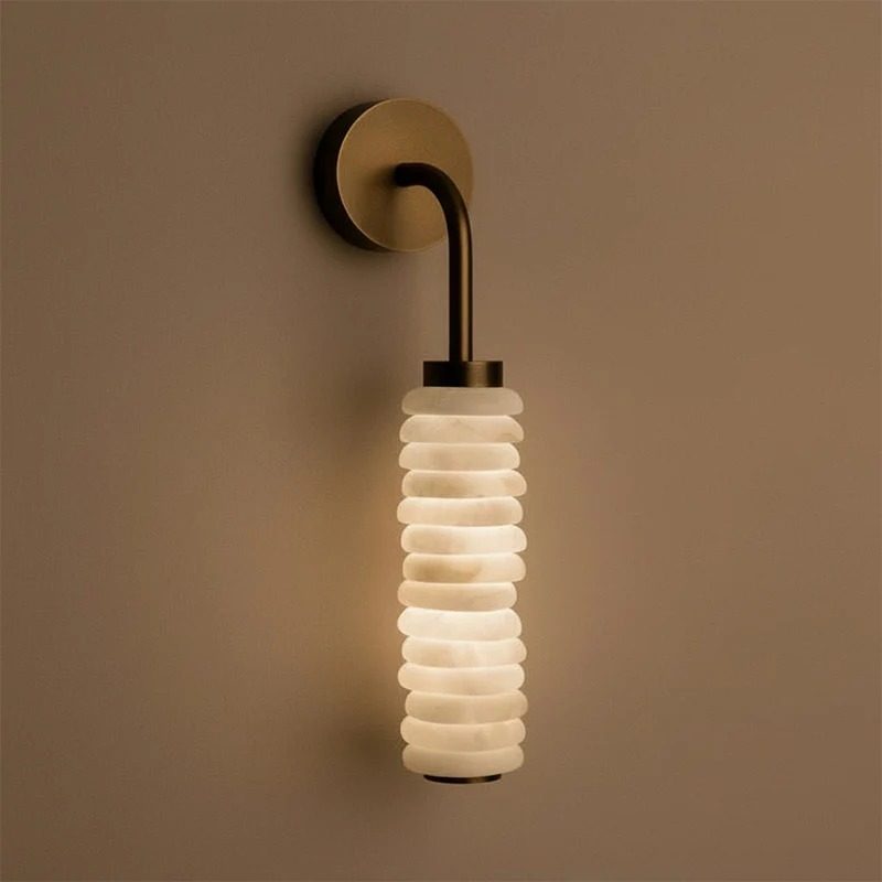 Helix Alabaster Wall Light, Hardwired Wall Sconce, detail 8
