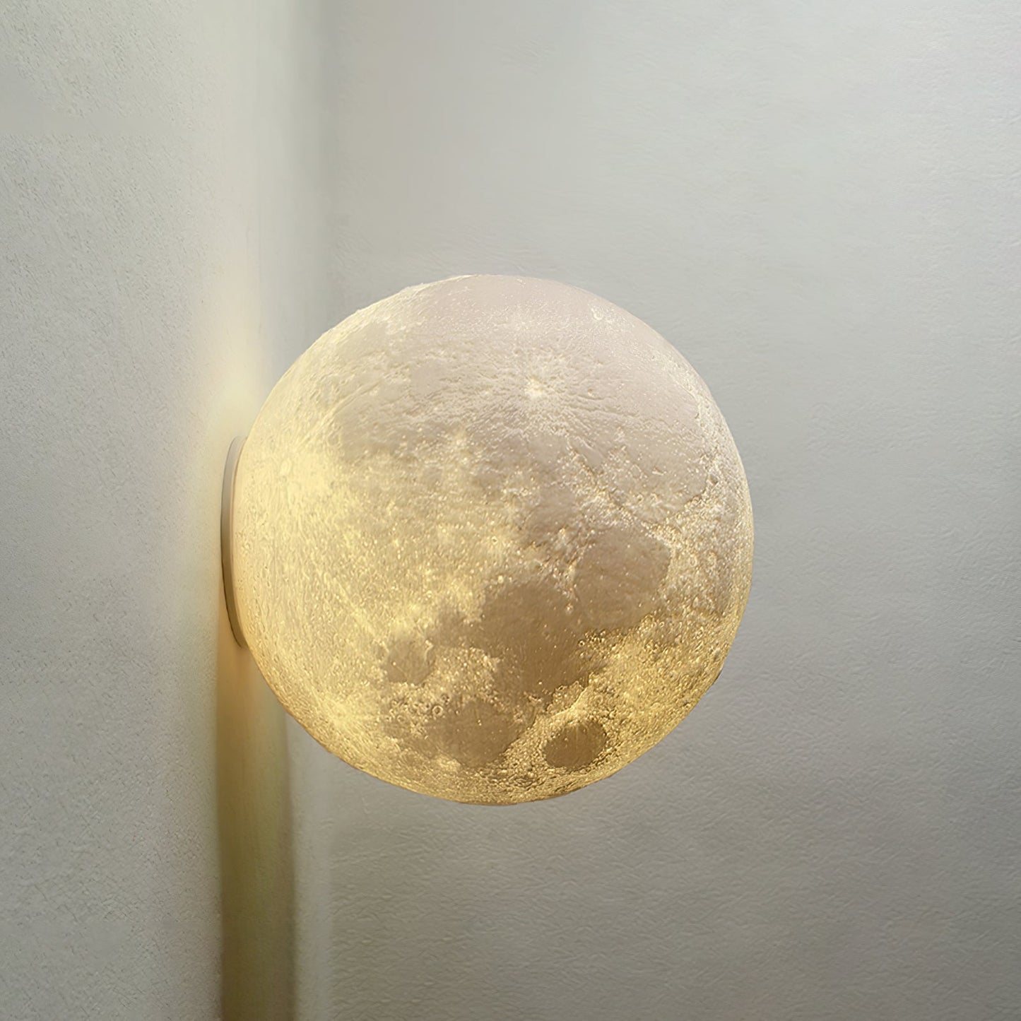 Moon 3D Wall Light - Dia 20cm x H 10cm 3D Printing PLA, Hardwired Wall Sconce, detail 43