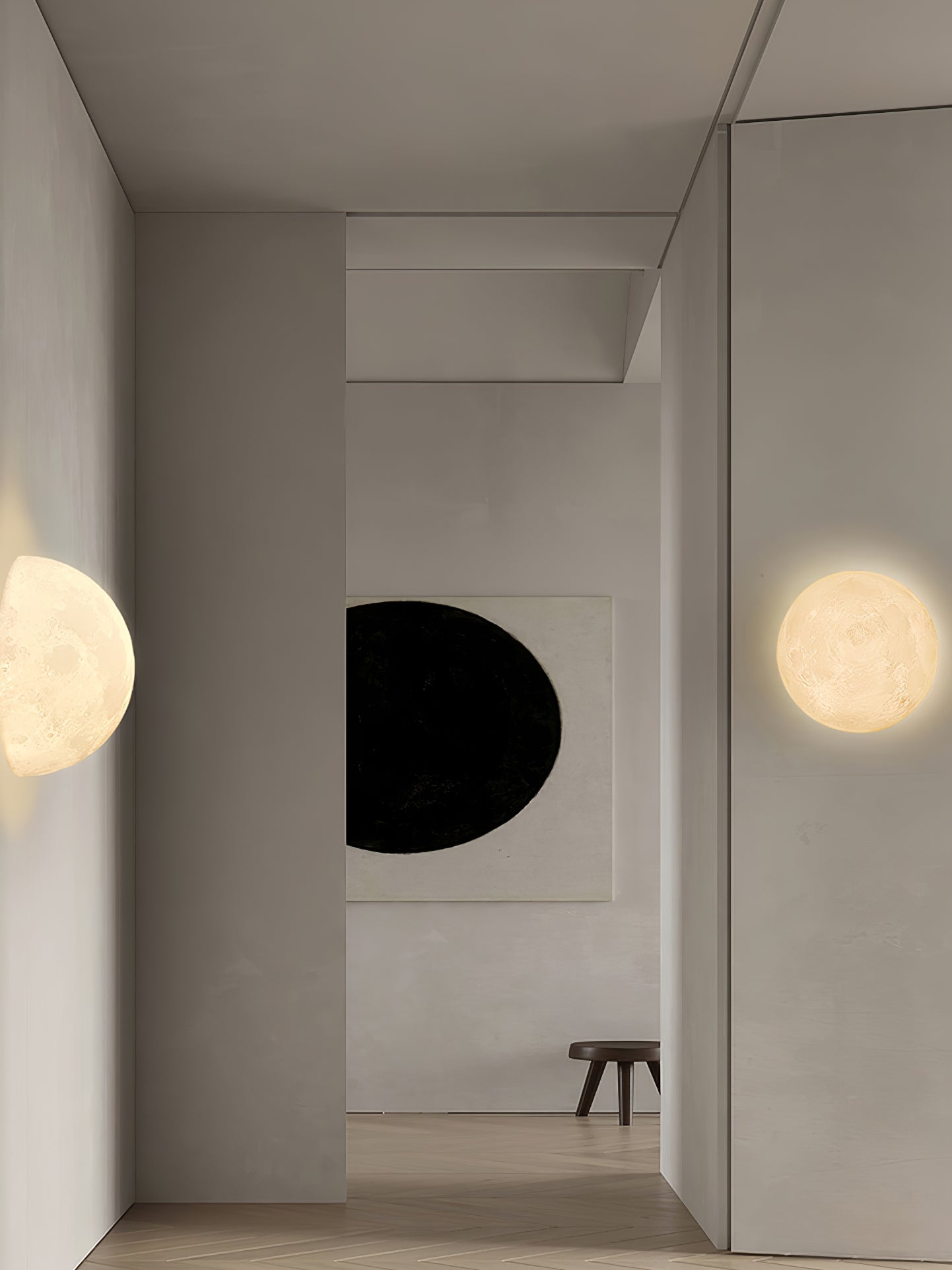 Moon 3D Wall Light - ∅ 5.9″ x H 5.9″ 3D Printing PLA, Hardwired Wall Sconce, detail 28