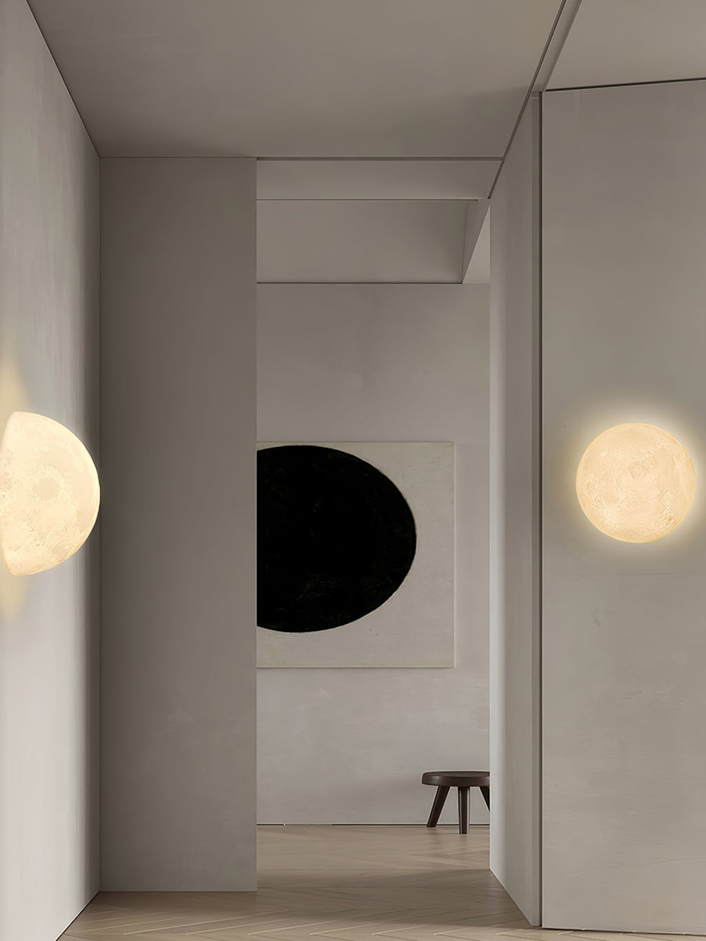 Moon 3D Wall Light - Dia 20cm x H 10cm 3D Printing PLA, Hardwired Wall Sconce, detail 28