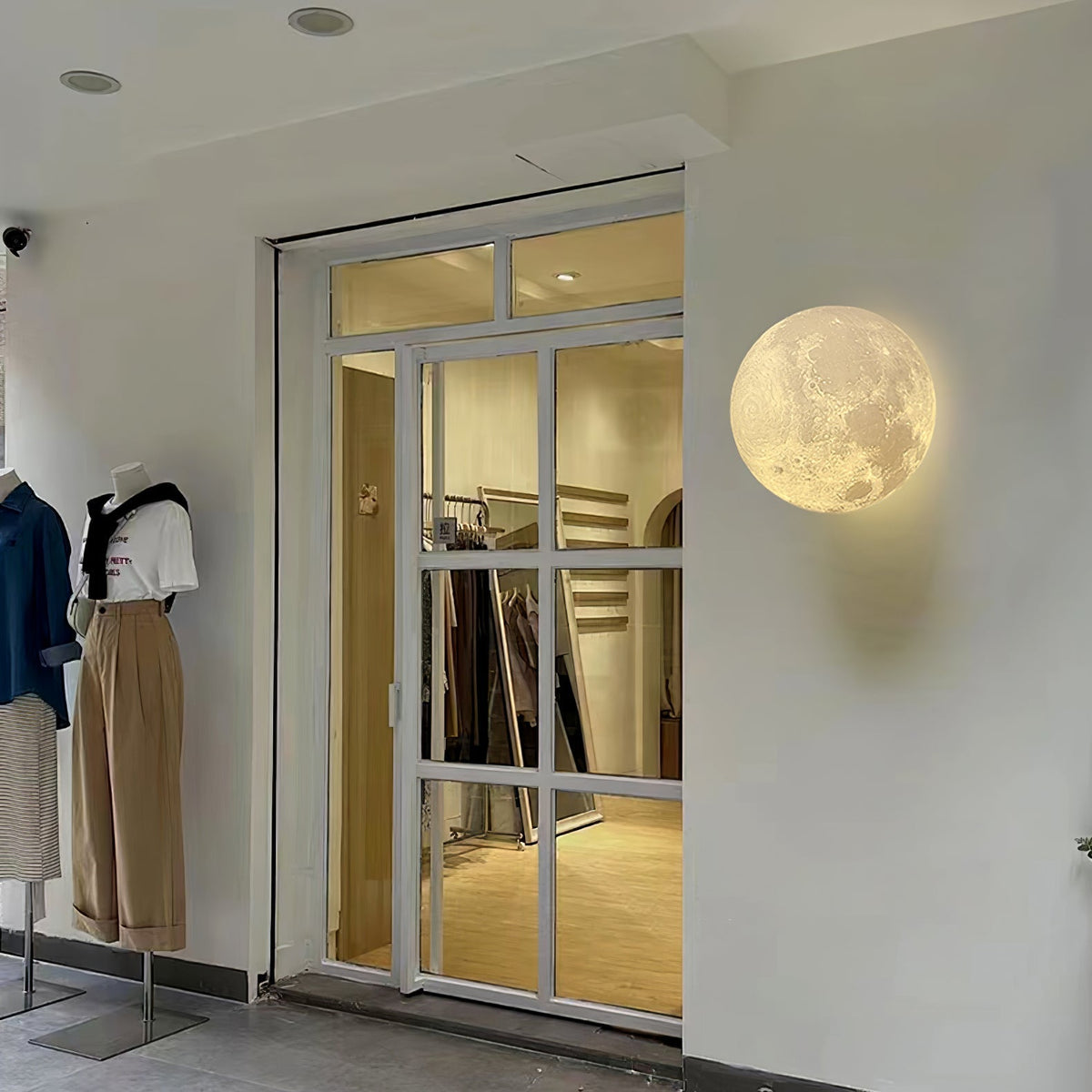 Moon 3D Wall Light - Dia 20cm x H 10cm 3D Printing PLA, Hardwired Wall Sconce, detail 19