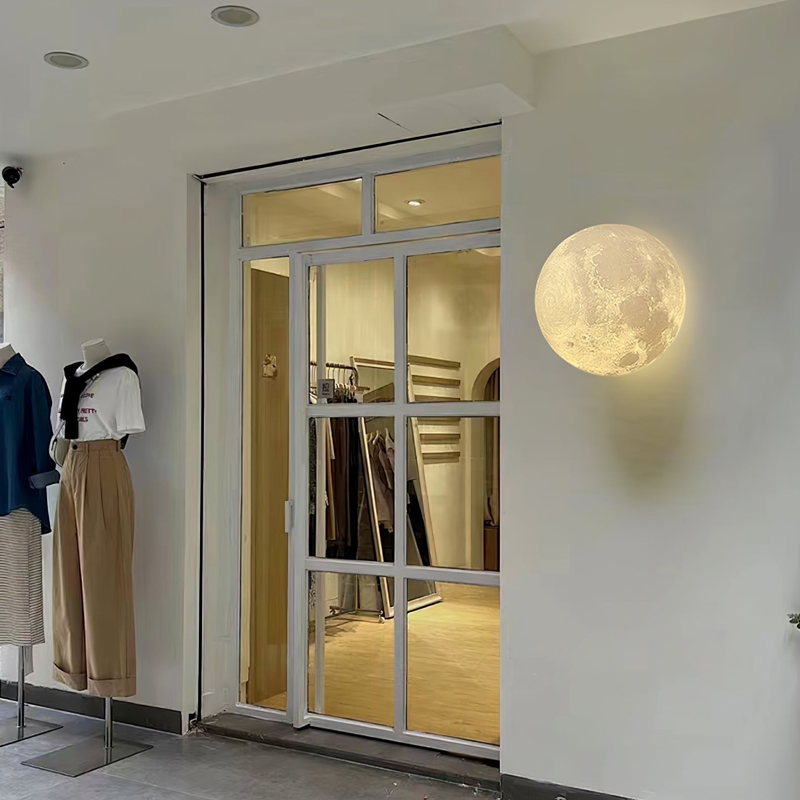 Moon 3D Wall Light - Dia 20cm x H 10cm 3D Printing PLA, Hardwired Wall Sconce, detail 19