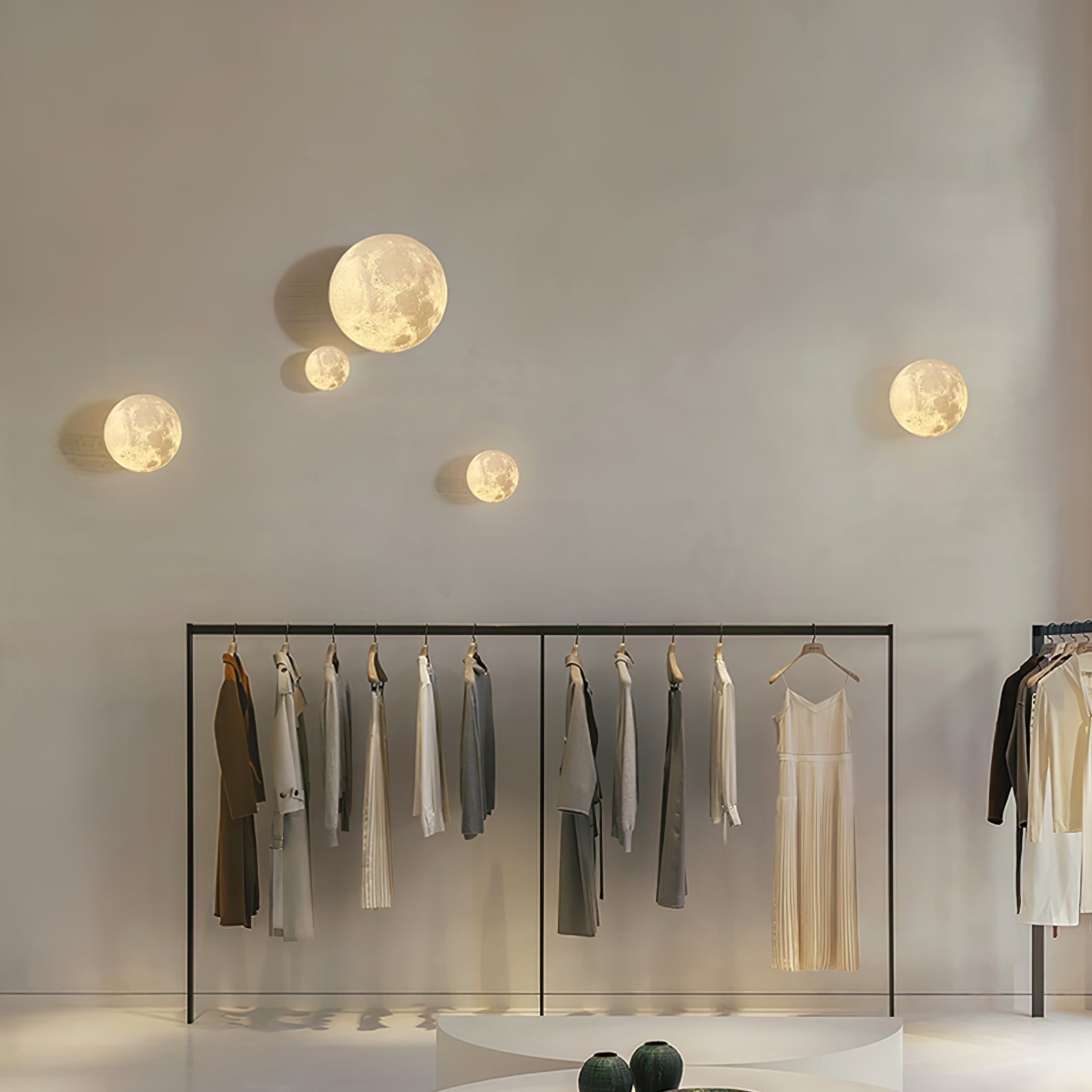 Moon 3D Wall Light - ∅ 5.9″ x H 5.9″ 3D Printing PLA, Hardwired Wall Sconce, detail 19