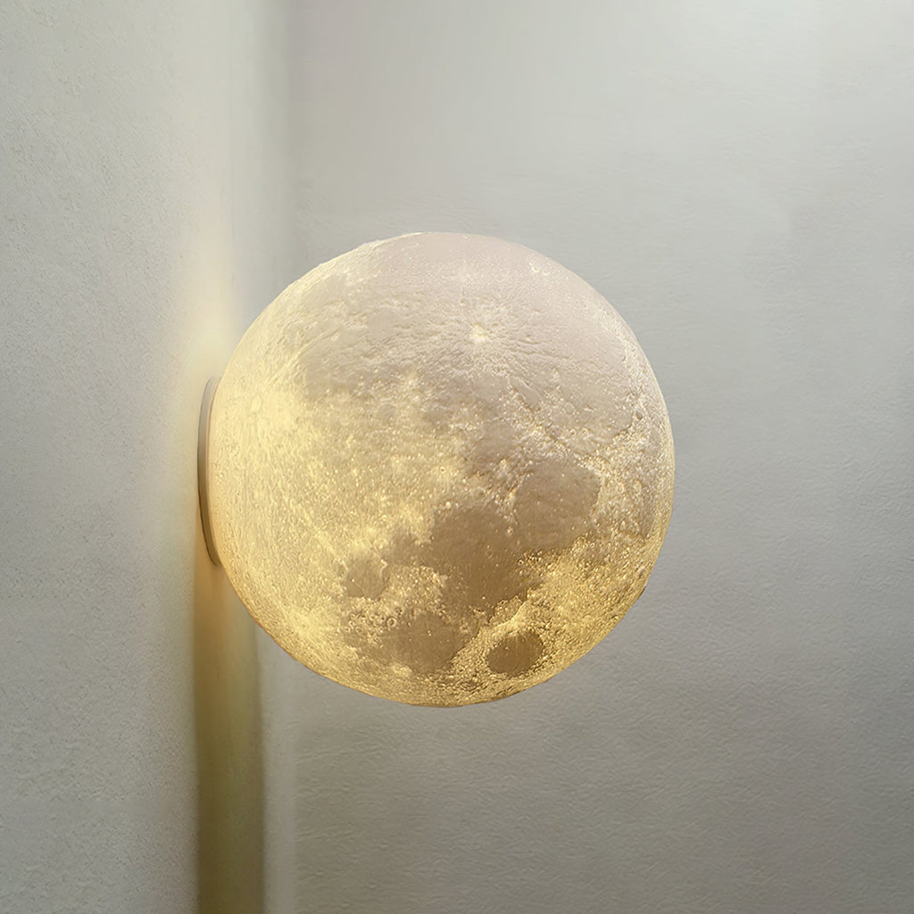 Moon 3D Wall Light - ∅ 5.9″ x H 5.9″ 3D Printing PLA, Hardwired Wall Sconce, detail 20