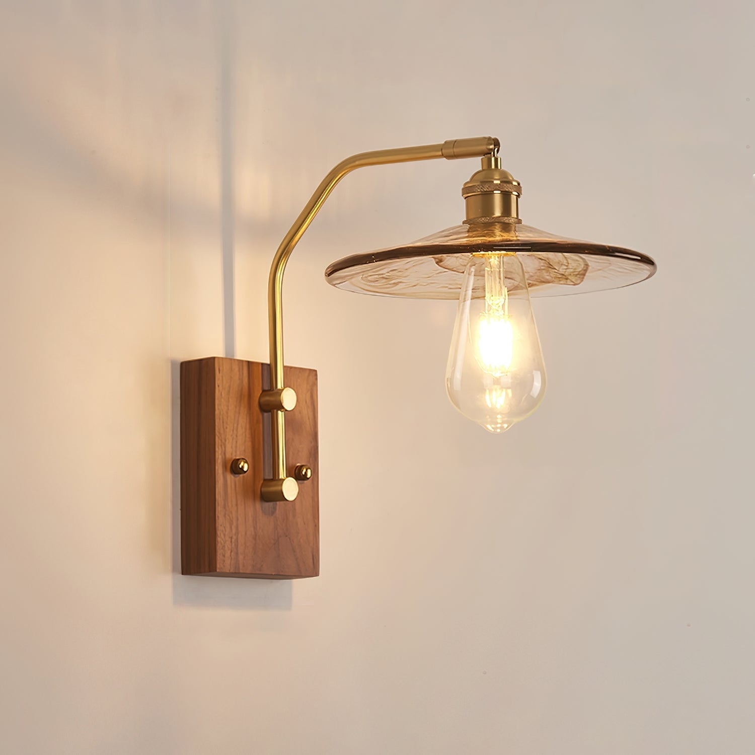 Heritage Walnut Wall Light, Hardwired Wall Sconce, detail 8