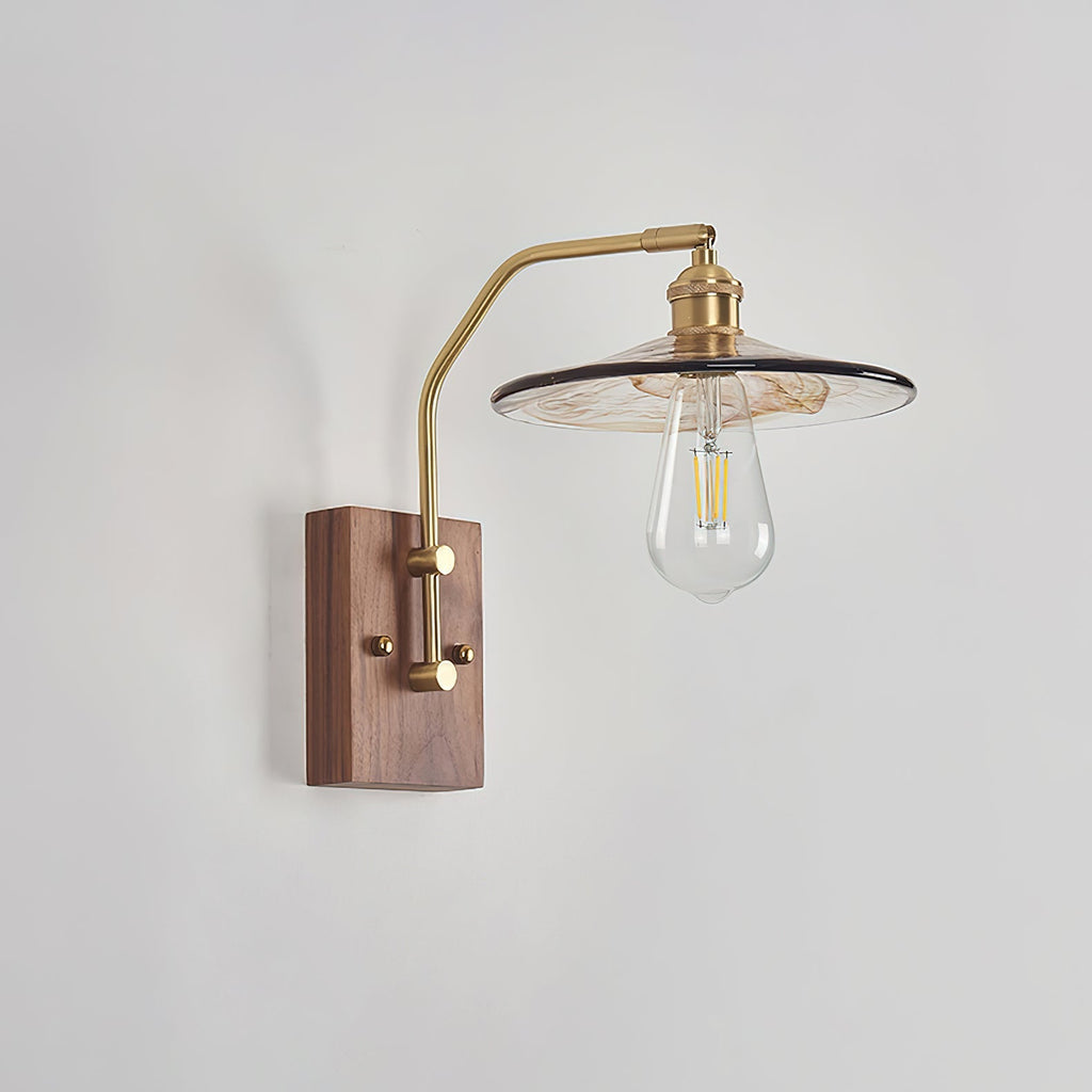 Heritage Walnut Wall Light, Hardwired Wall Sconce, detail 15