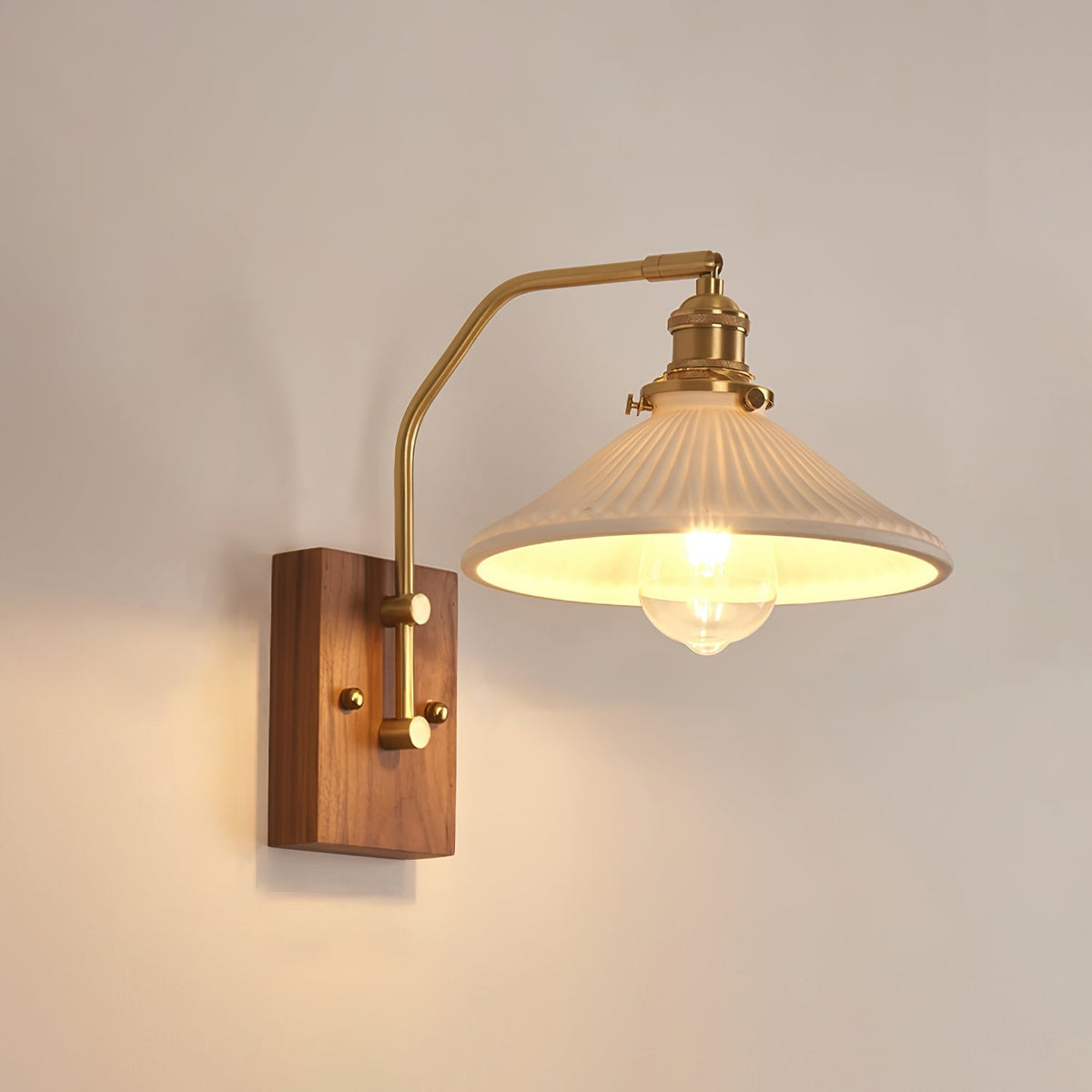 Heritage Walnut Wall Light, Hardwired Wall Sconce, detail 16