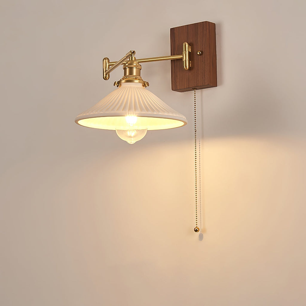 Heritage Walnut Wall Light, Hardwired Wall Sconce, detail 17