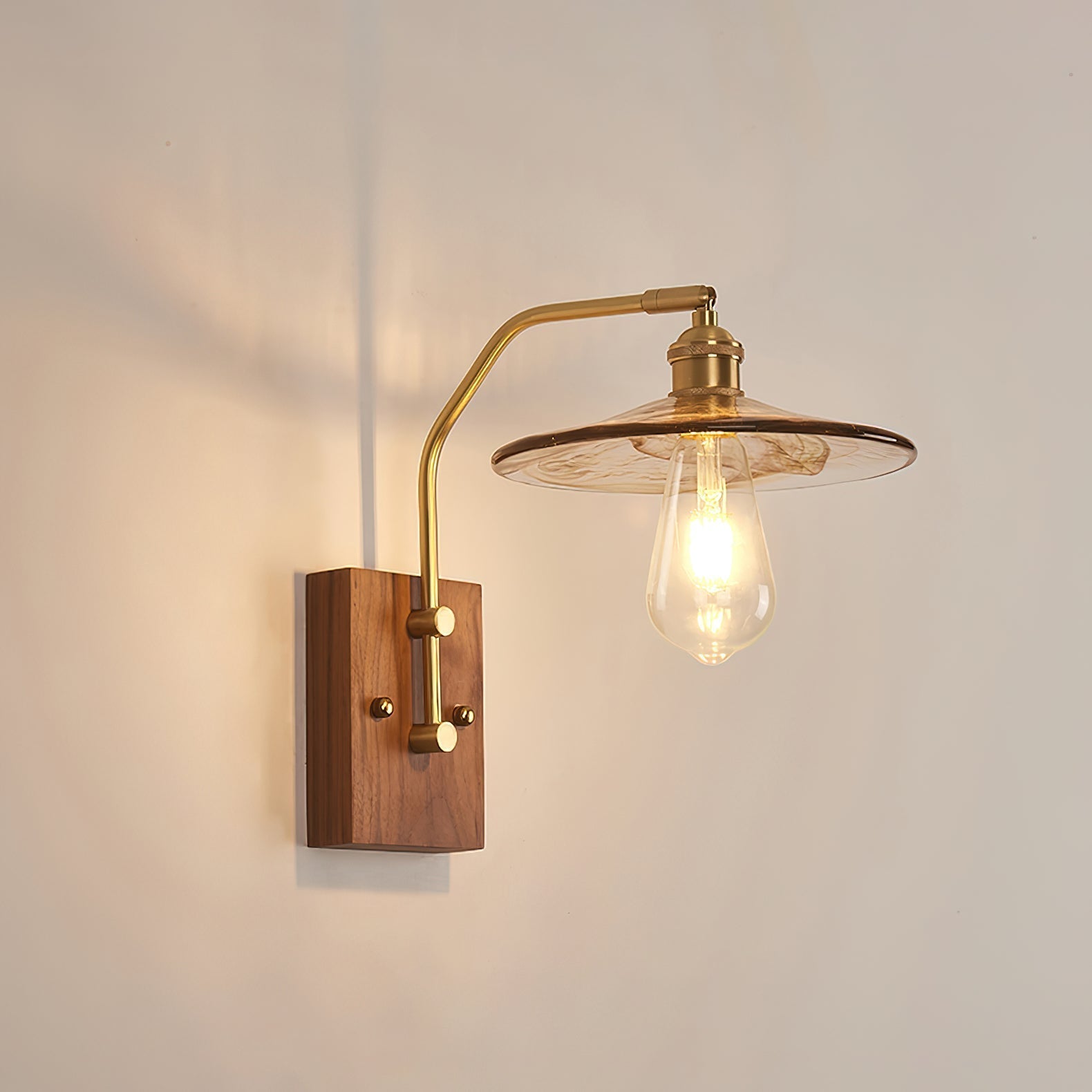 Heritage Walnut Wall Light, Hardwired Wall Sconce, detail 19