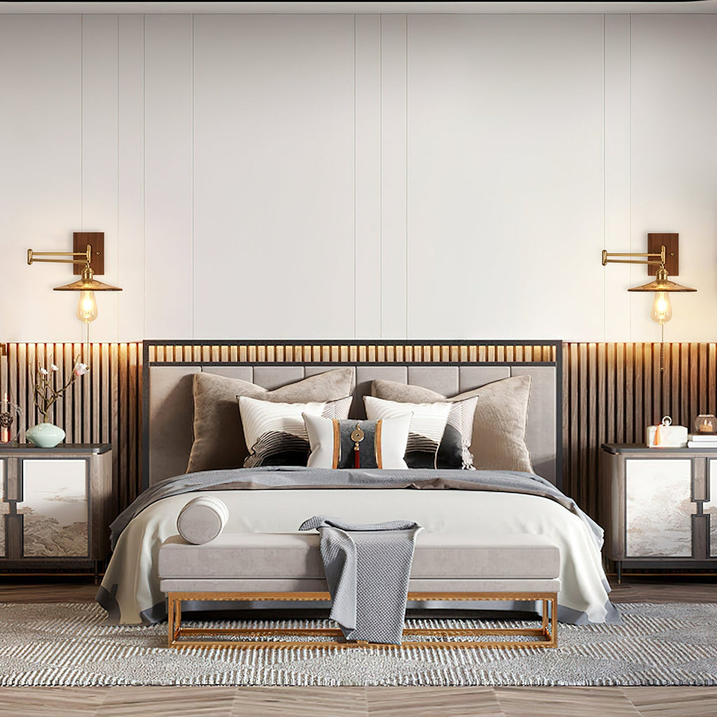 Heritage Walnut Wall Light, Hardwired Wall Sconce, detail 20