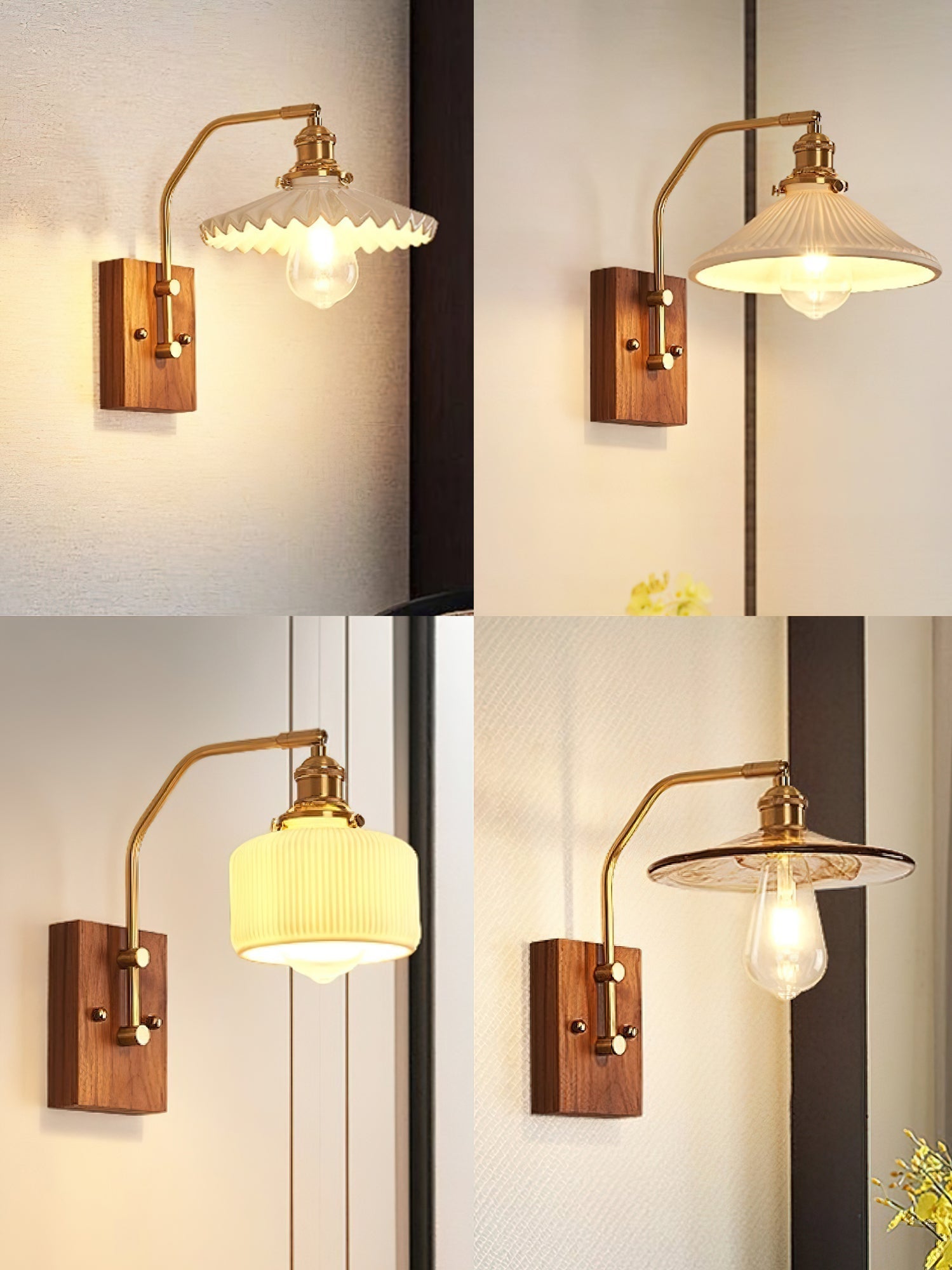 Heritage Walnut Wall Light, Hardwired Wall Sconce, detail 23