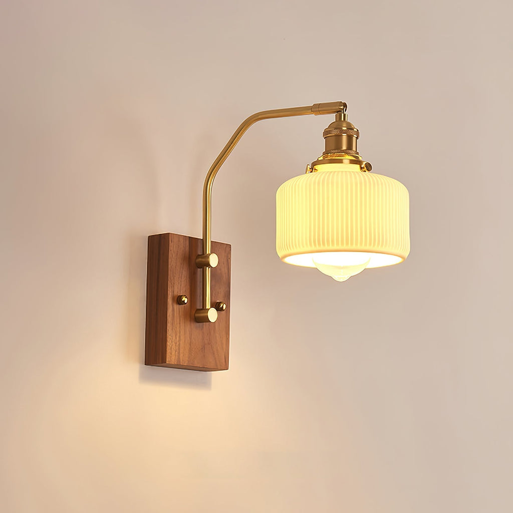 Heritage Walnut Wall Light, Hardwired Wall Sconce, detail 25