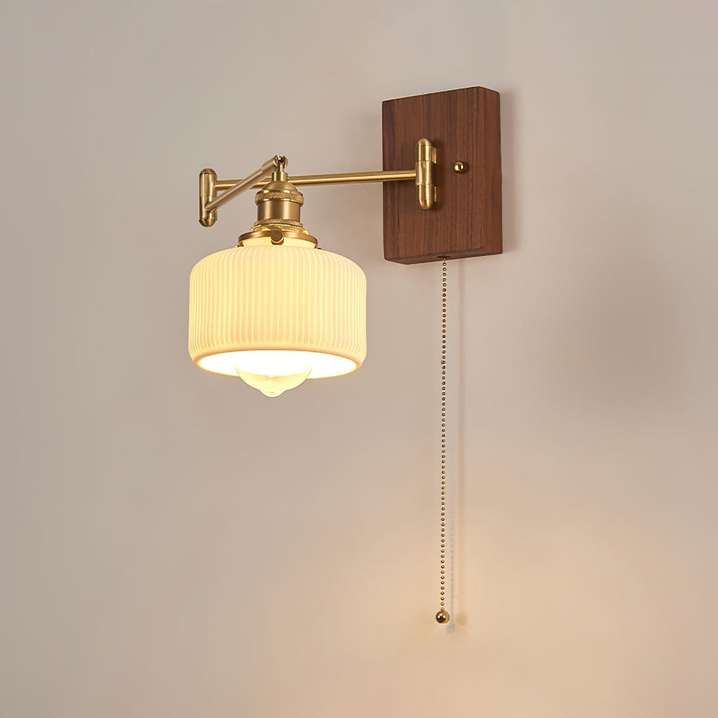 Heritage Walnut Wall Light, Hardwired Wall Sconce, detail 26