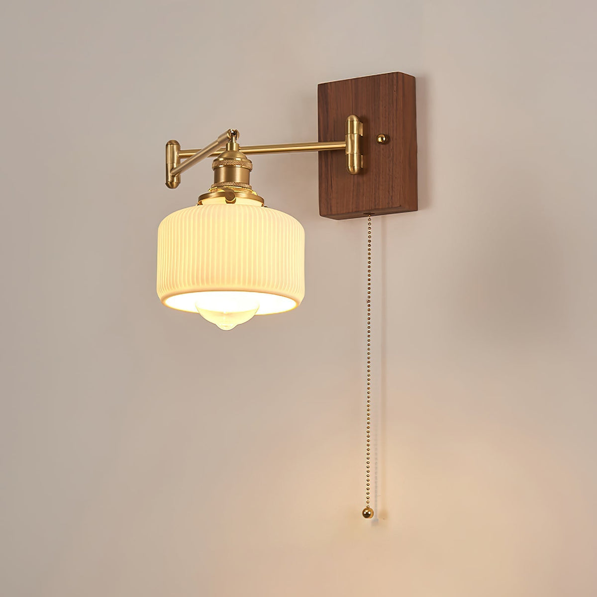 Heritage Walnut Wall Light, Hardwired Wall Sconce, detail 26