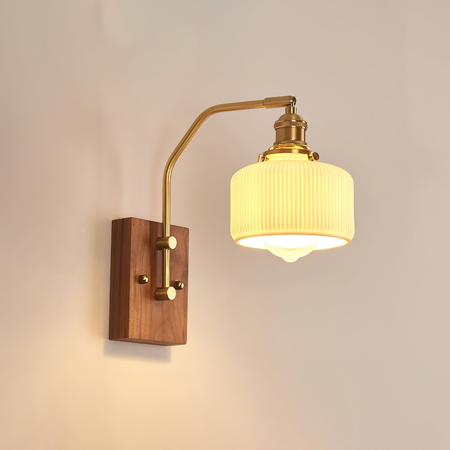Heritage Walnut Wall Light, Hardwired Wall Sconce, detail 11