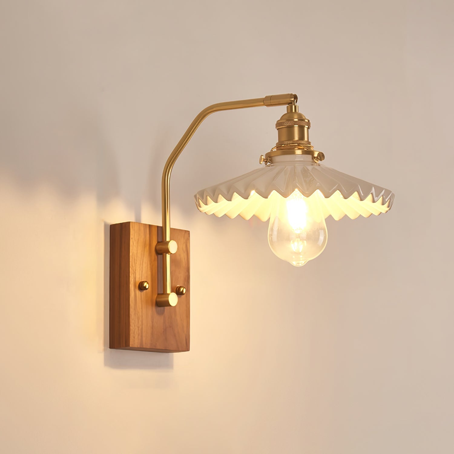 Heritage Walnut Wall Light, Hardwired Wall Sconce, detail 13