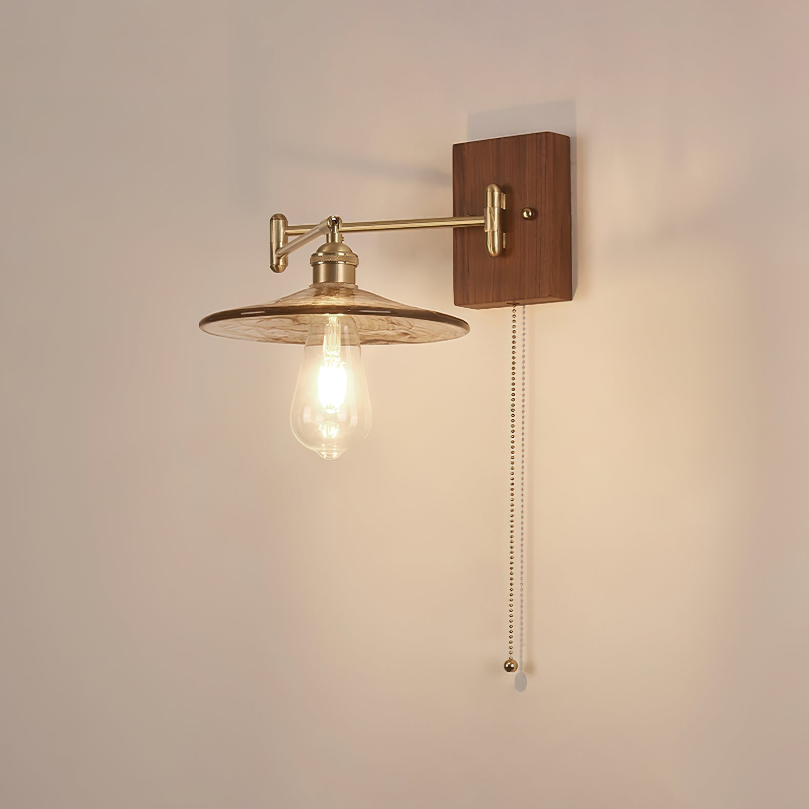 Heritage Walnut Wall Light, Hardwired Wall Sconce, detail 14