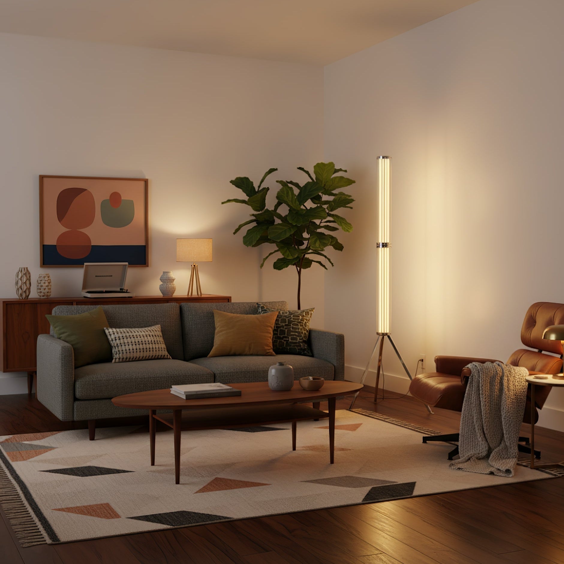 Hexagonal Glass Floor Light, Floor Lamp, detail 6