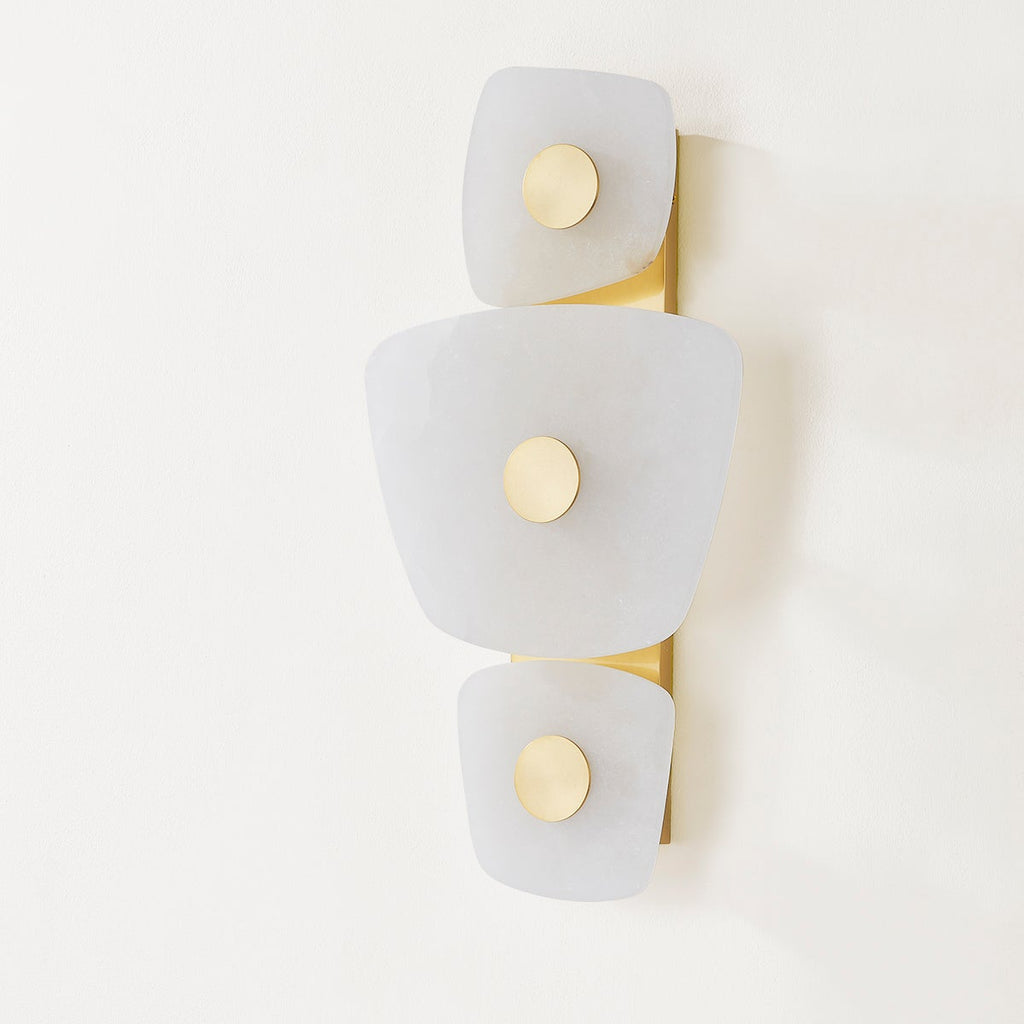 Holmdel Alabaster Wall Light, Hardwired Wall Sconce, detail 6