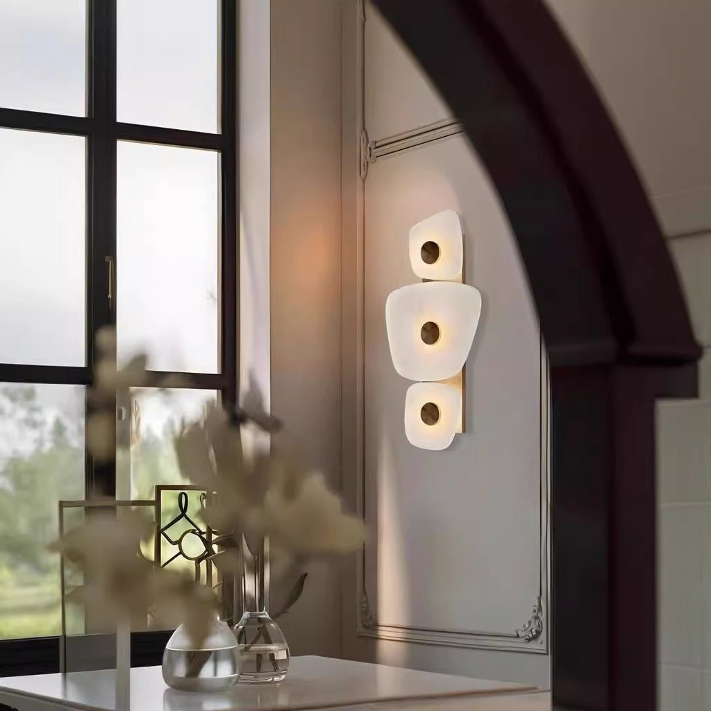 Holmdel Alabaster Wall Light, Hardwired Wall Sconce, detail 19