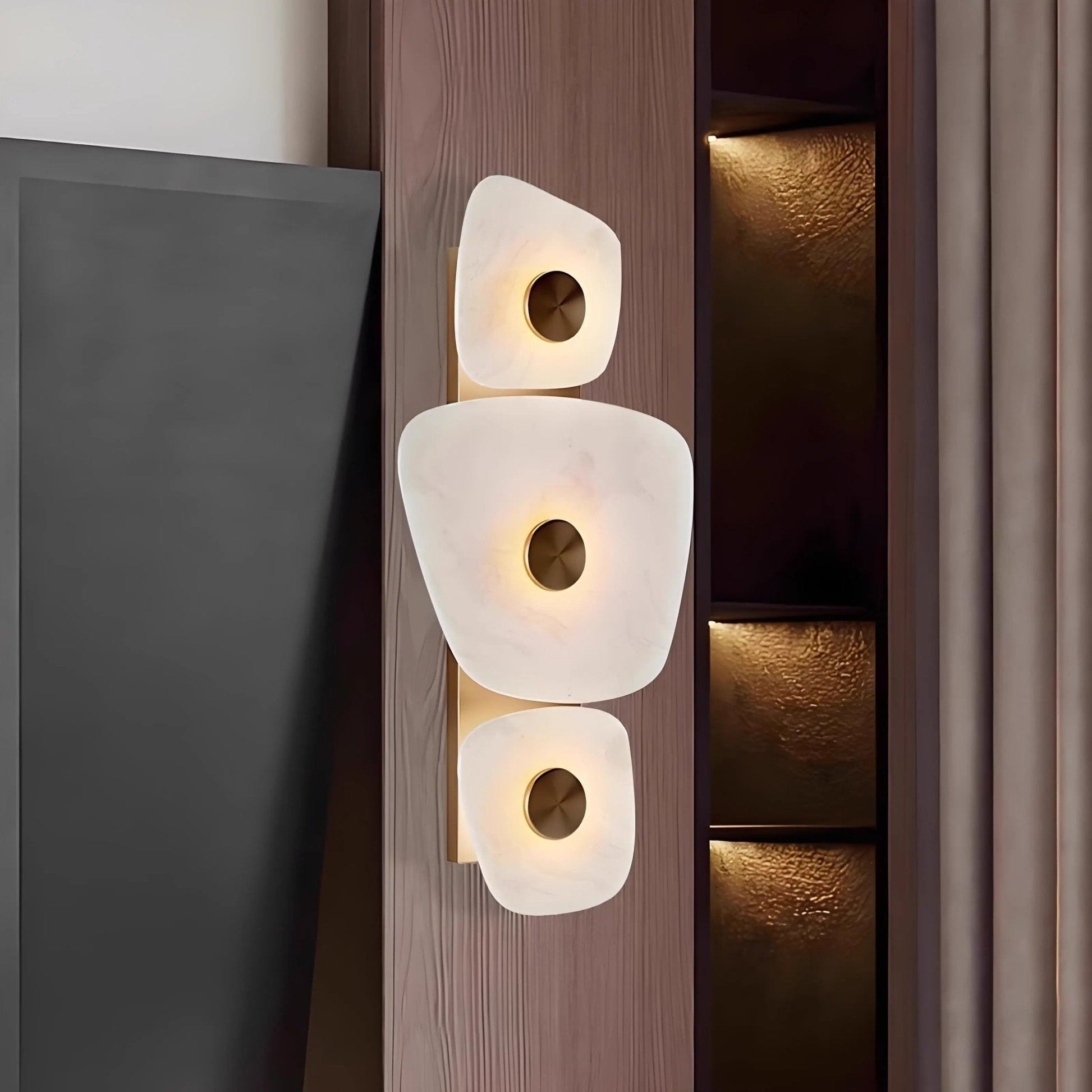 Holmdel Alabaster Wall Light, Hardwired Wall Sconce, detail 2